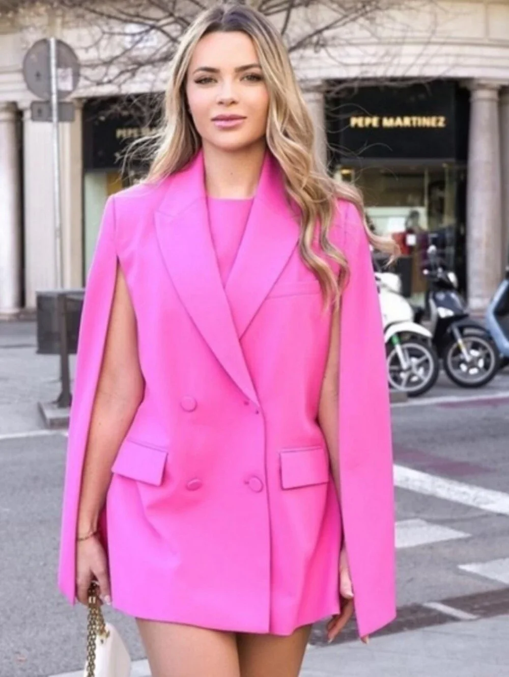 Zara blazer cape pink Size L